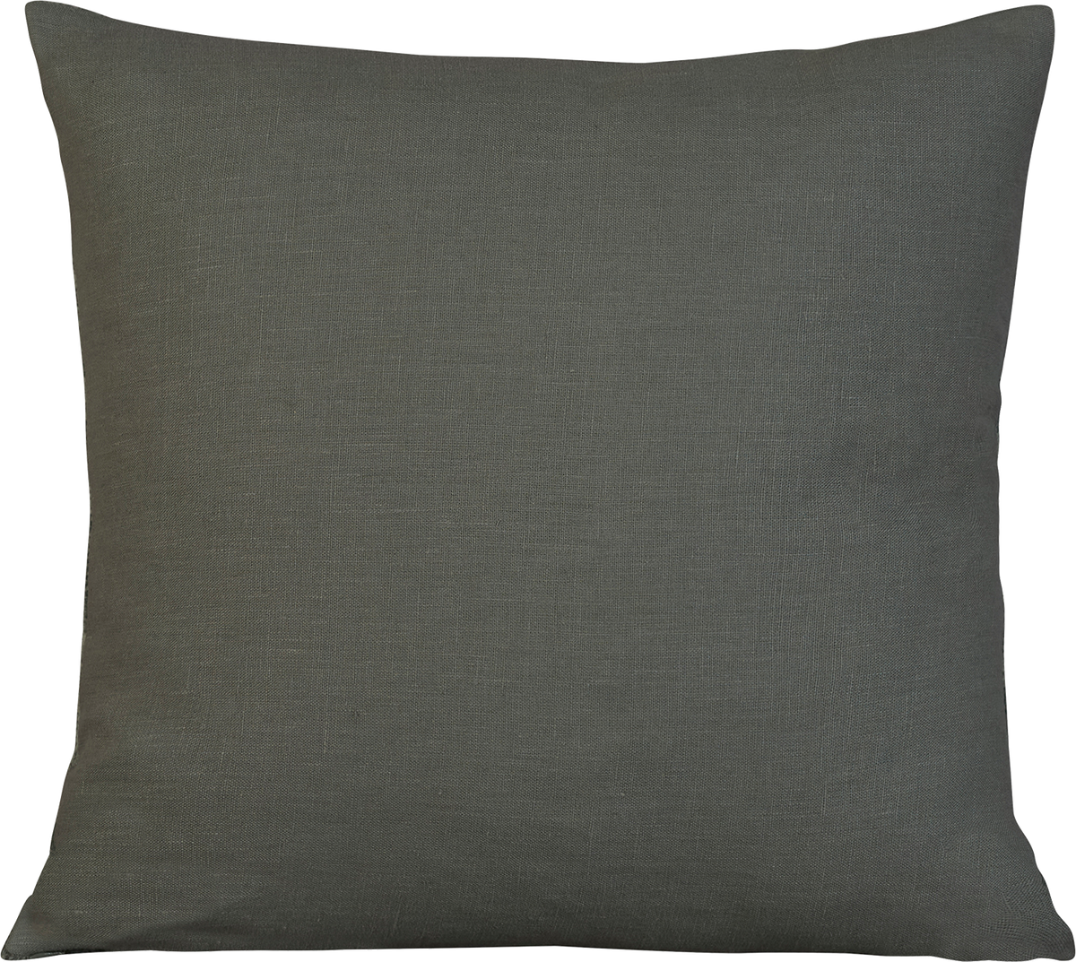 Square hand-woven chenille cushion in celadon
