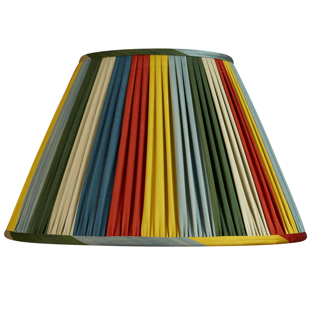 14 inch Harlequin stripe French drum silk and cotton ikat lampshade