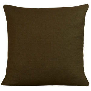 Square hand-woven chenille cushion in green