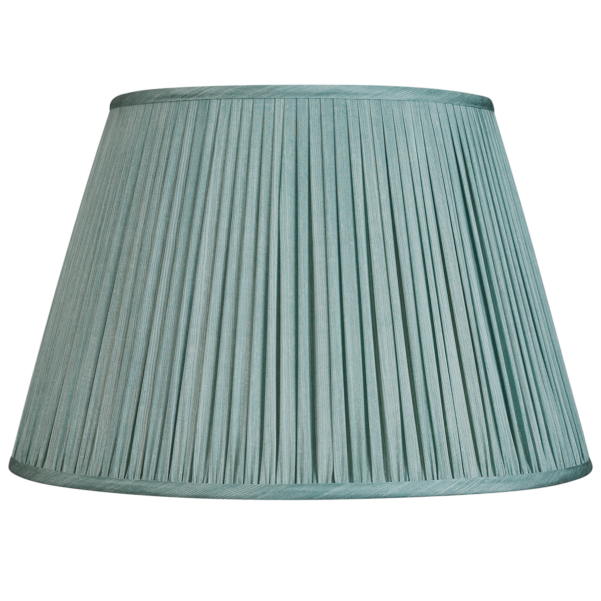 16 Inch Celadon ripple pinstripe sari style gathered silk lampshade