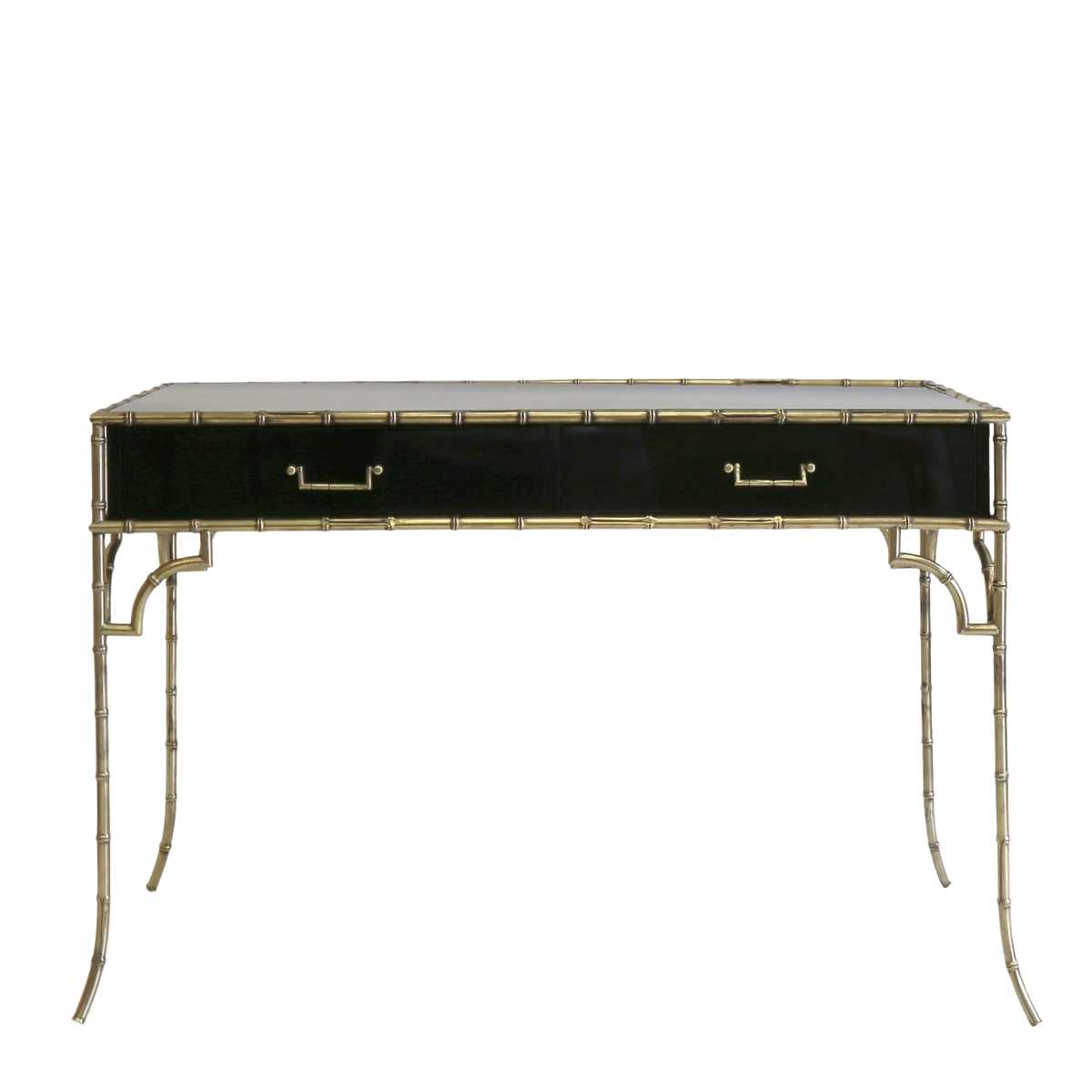Faux Bamboo Metal Desk - Black