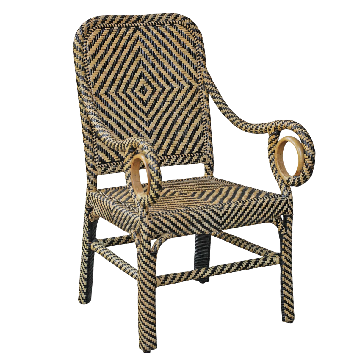 Dayak Rattan Armchair - Honey & Black