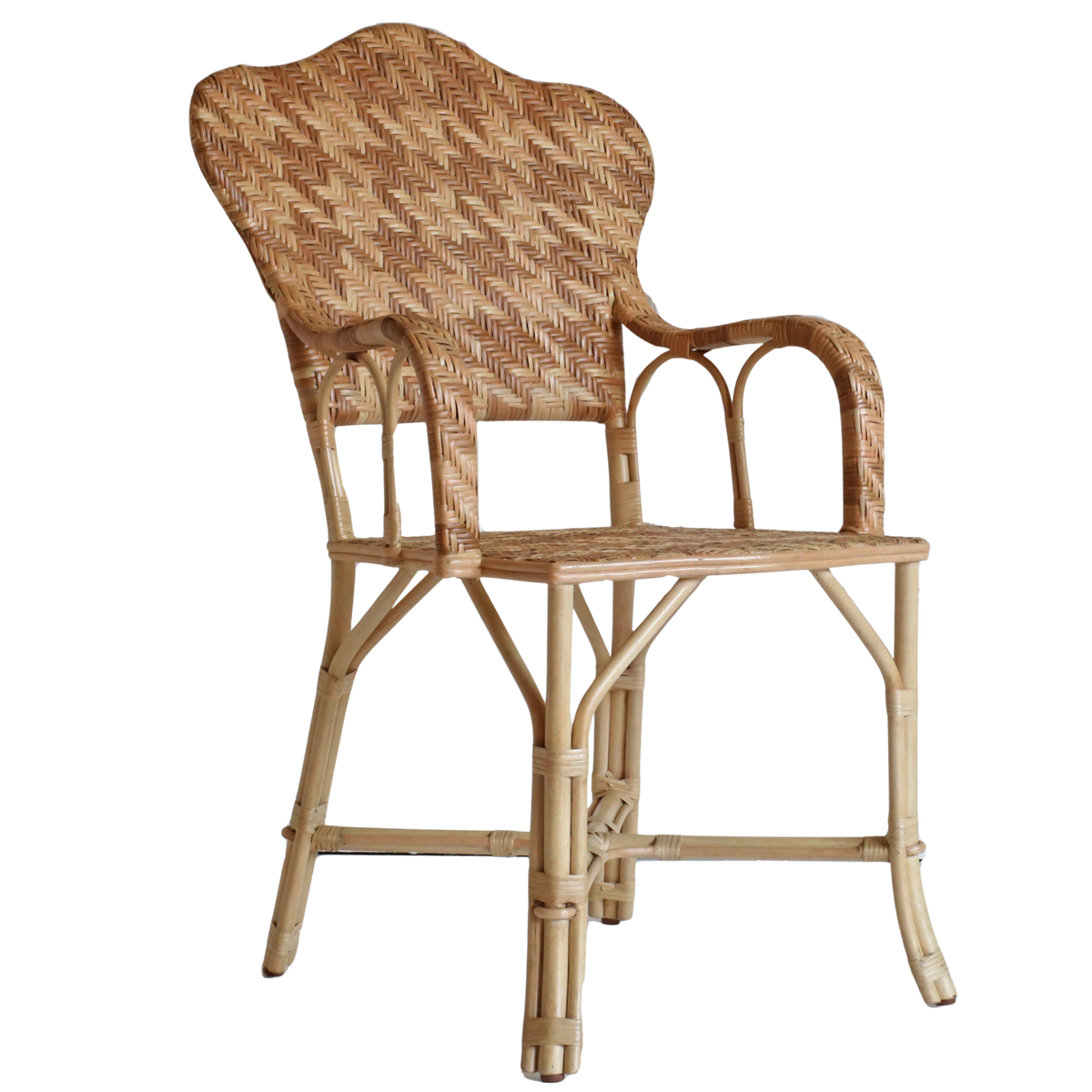 Pied-de-poule Rattan Chair