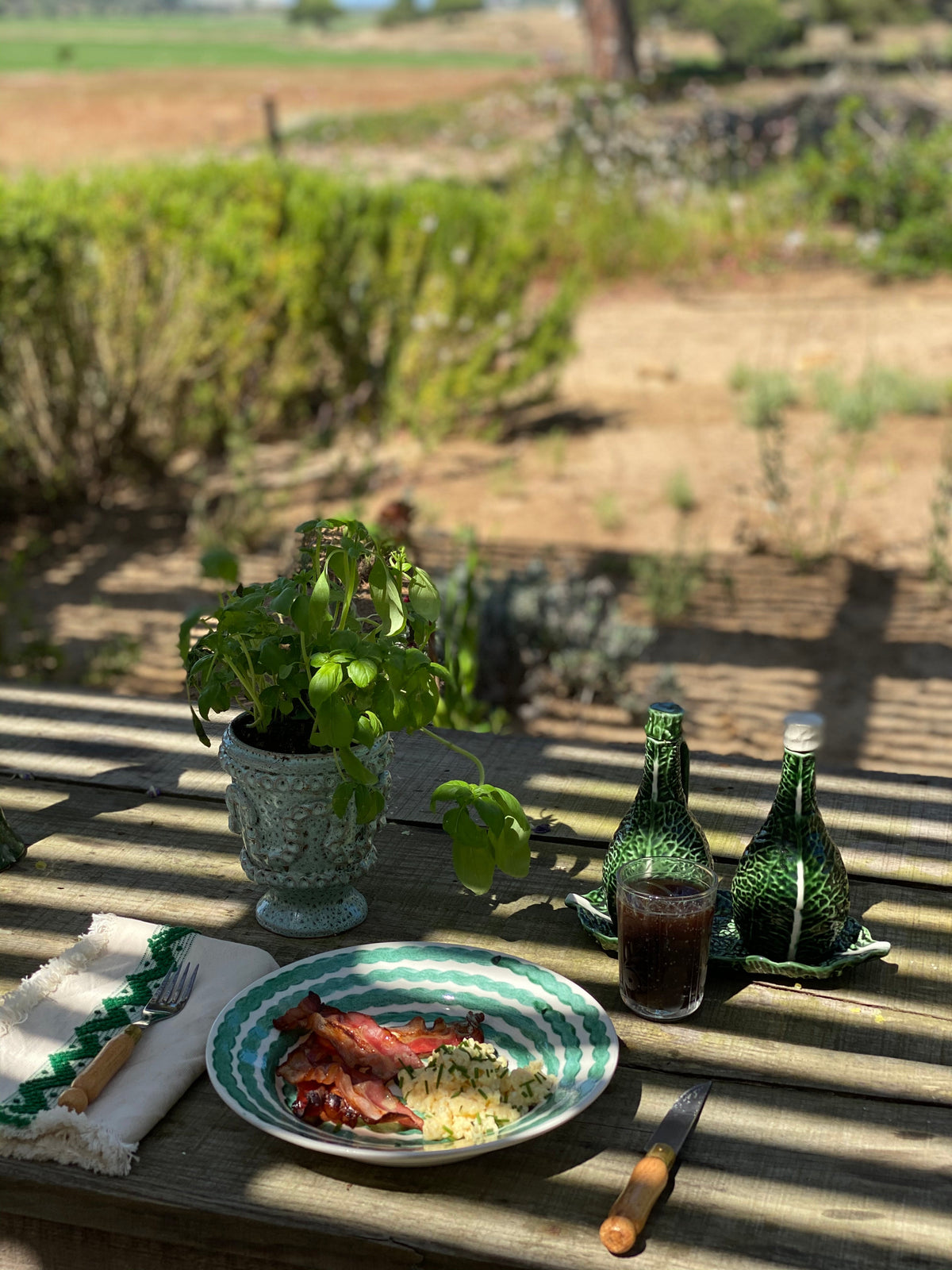 Green Squiggle Dinner Plate