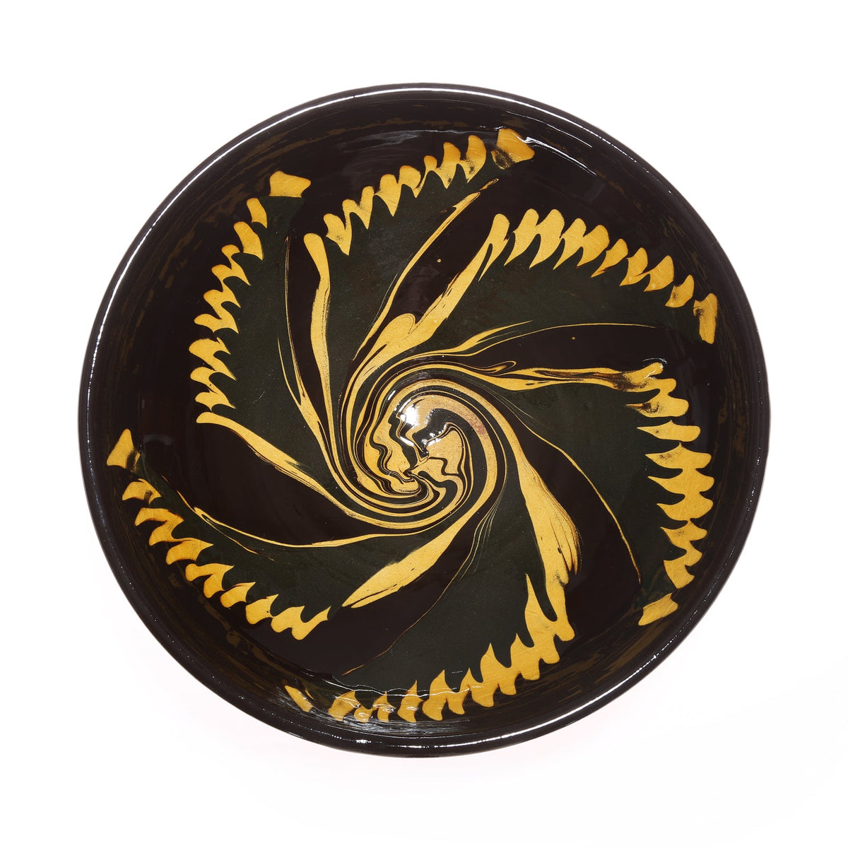 Brown and Yellow  Serving Bowl
