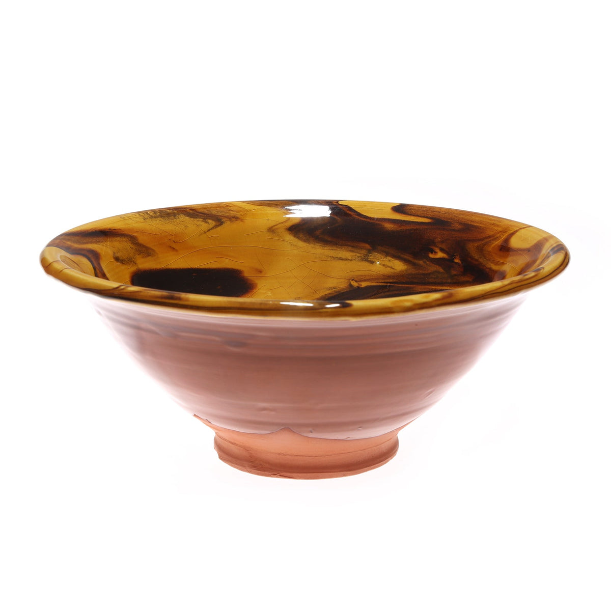 Yellow Swirl Serving Bowl