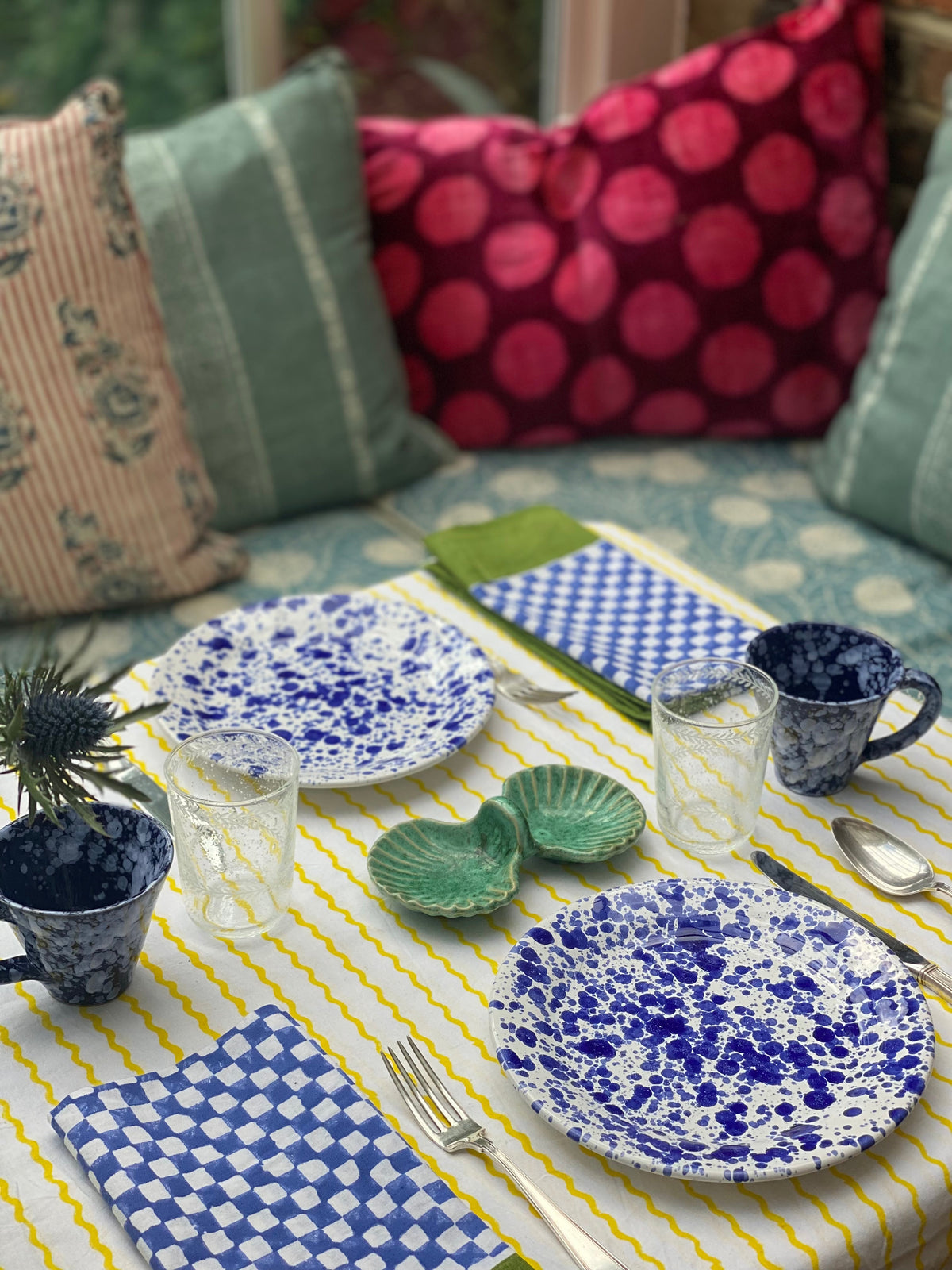 Yellow Squiggle Tablecloth