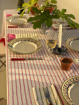 Pink Squiggle Tablecloth
