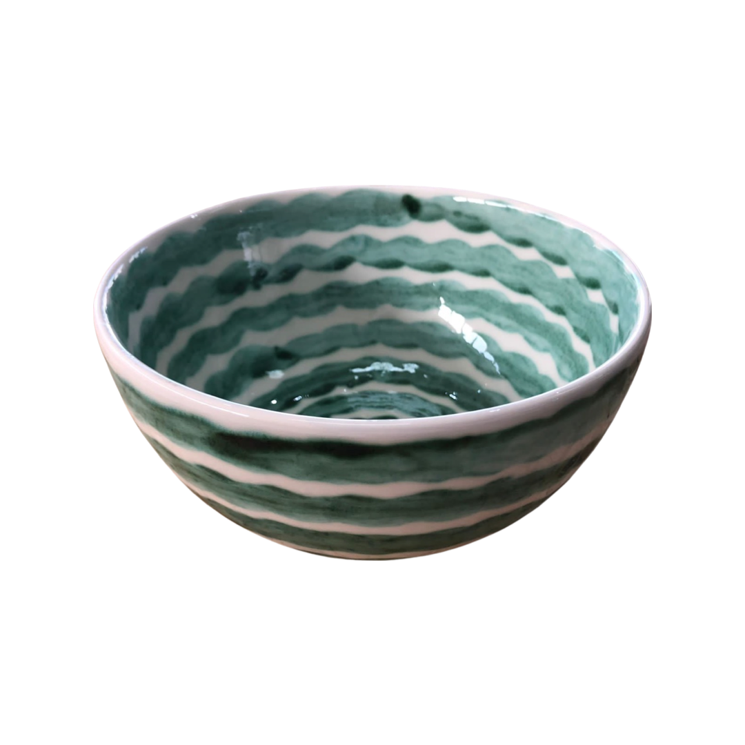 Green Squiggle Cereal Bowl