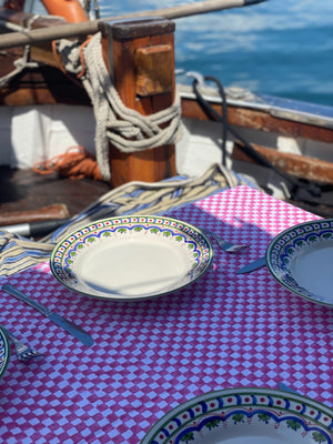 Pink Check Tablecloth