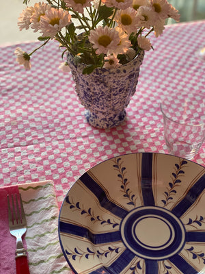 Pink Check Tablecloth