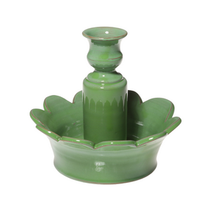 Green Scallop Candlestick