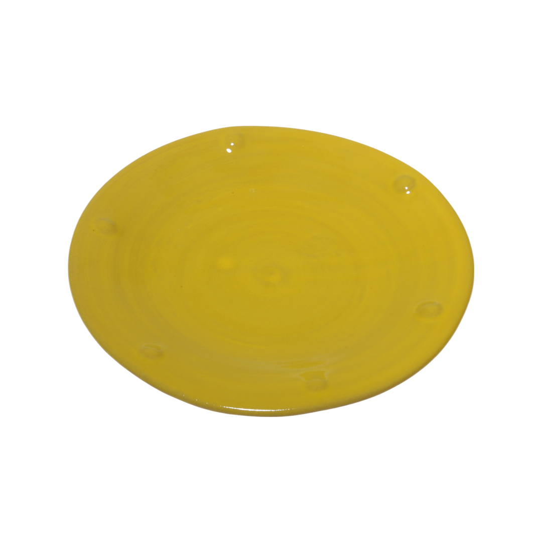 Yellow Dot Dessert Plate