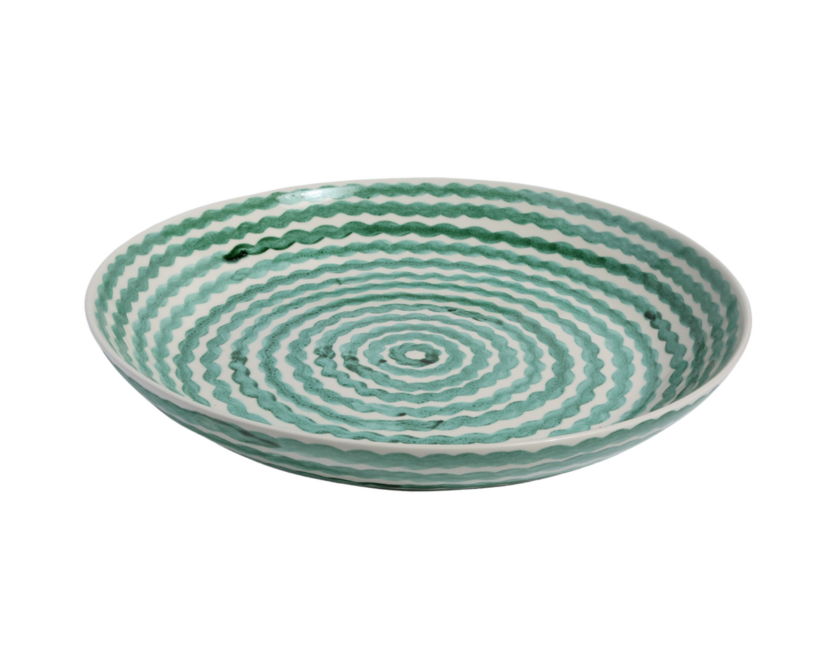 Green Squiggle Serving Bowl
