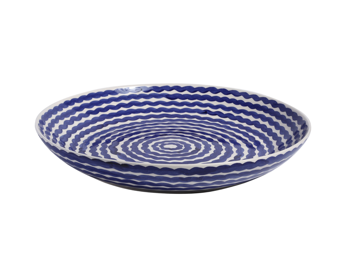 Cobalt Squiggle Serving Bowl