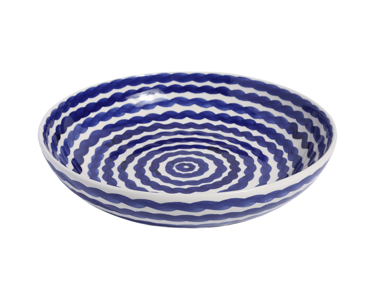 Cobalt Squiggle Serving Bowl