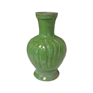 Green Gadroon Vase