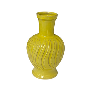 Yellow Gadroon Vase