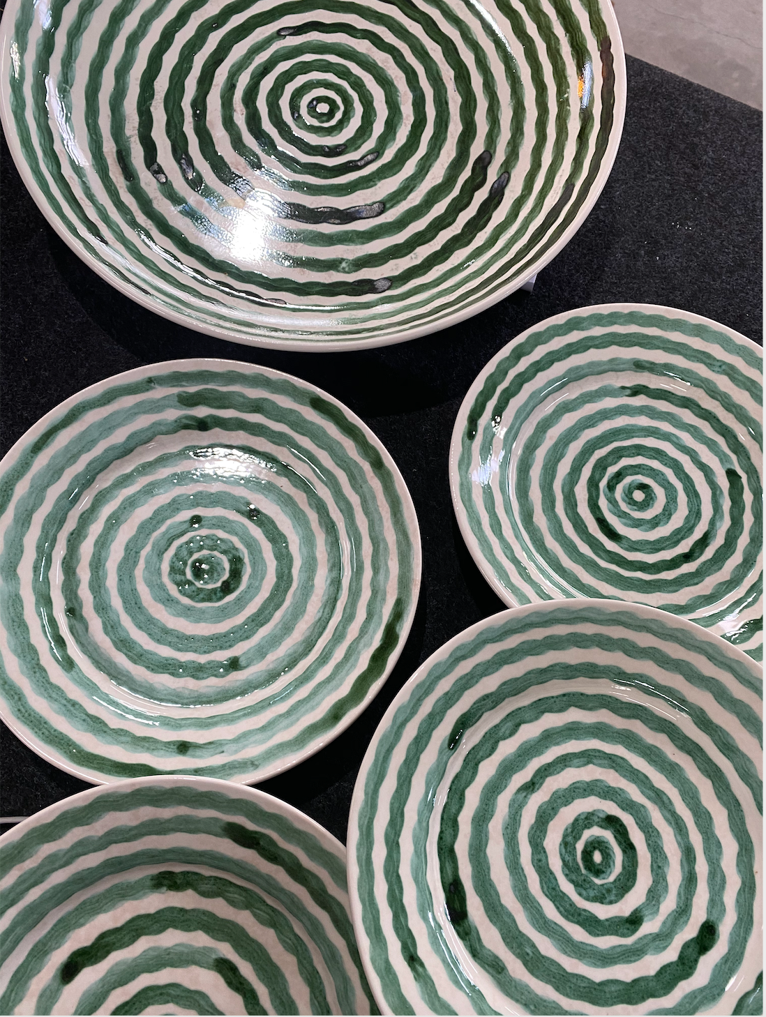 Green Squiggle Serving Bowl