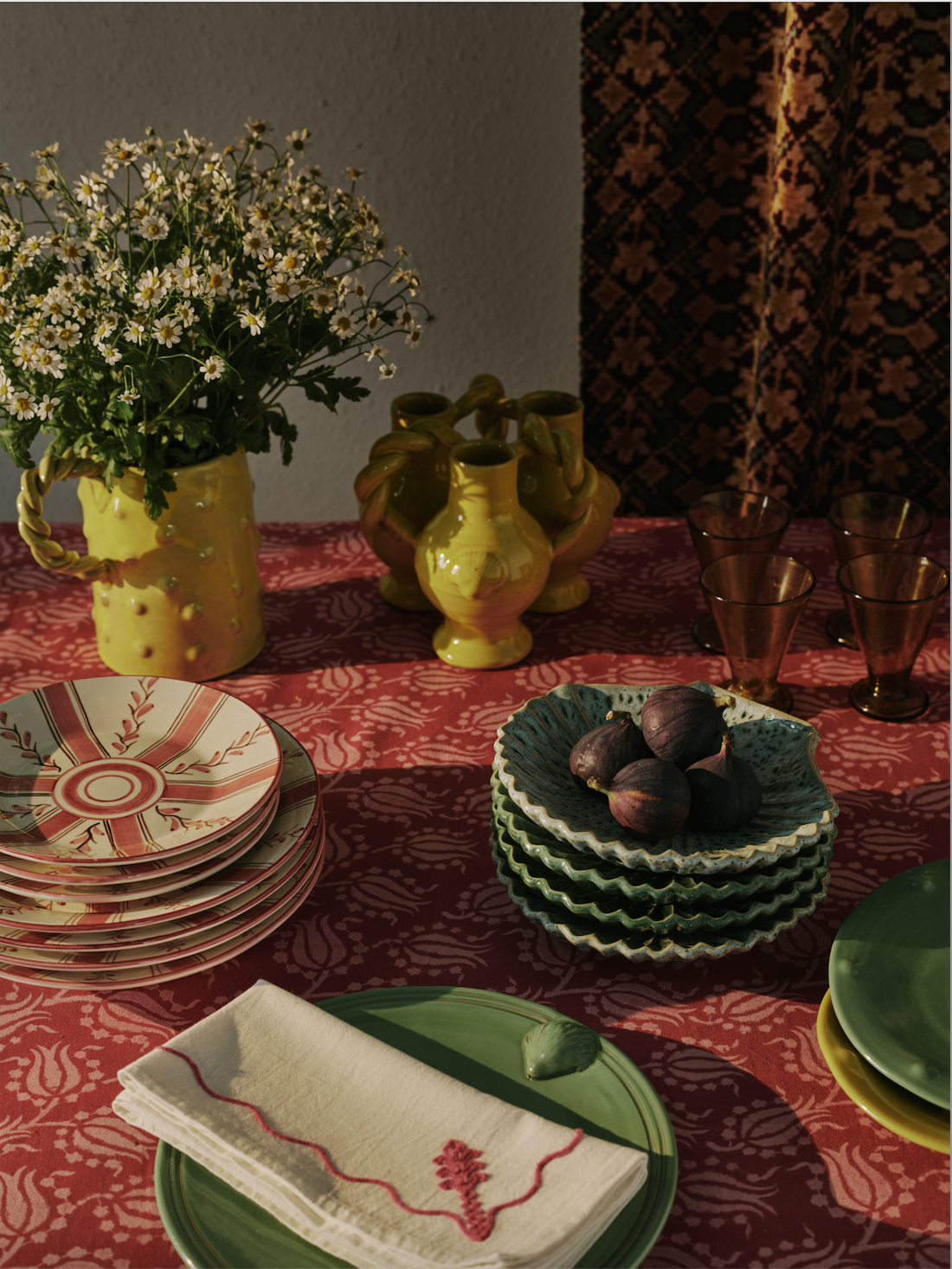Green Dot Dessert Plate