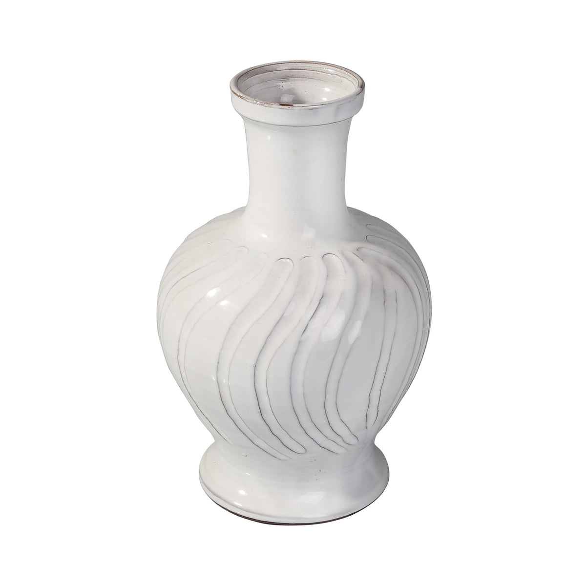 White Gadroon Vase