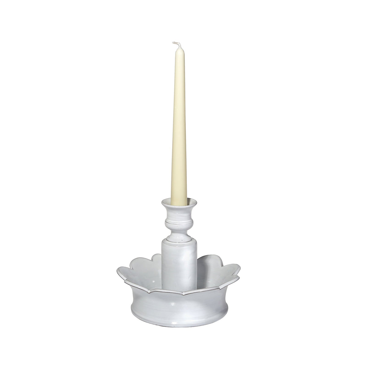 White Scallop Candlestick