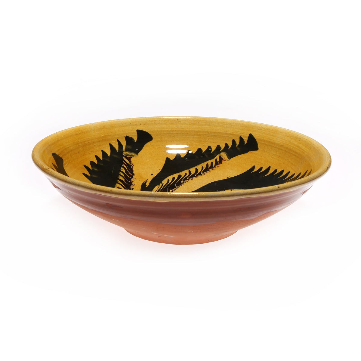 Yellow and Brown Serving Bowl