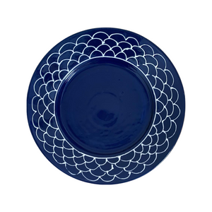 Cobalt Scale Dessert Plate